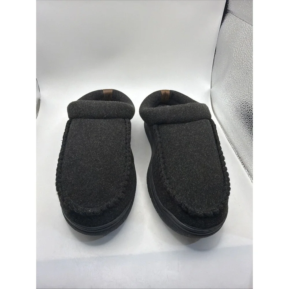 Dearfoams Mens Memory Foam Slippers Size 9-10 Medium Black indoor/outdoor New